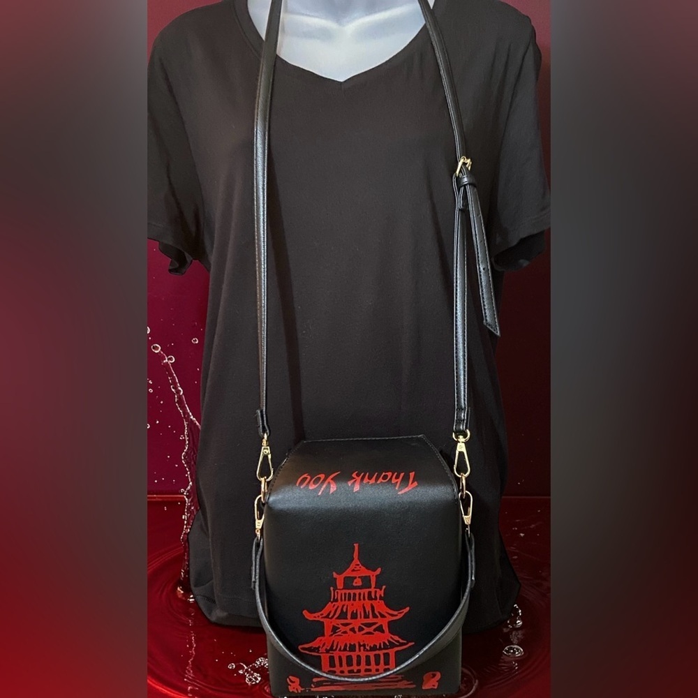 Black and Red Take Out Crossbody Bag